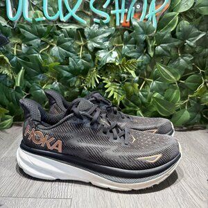 Hoka One One Womens Clifton 9 1127896 BRGL Black Running Shoes Sneakers Size 9 B